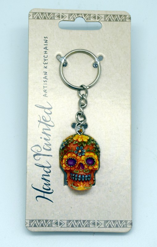 Orange Day of the Dead Keychains